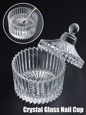 Acrylic Nail Cup Acrylic Powder Liquid Crystal Glass Dappen Dish Lid Bowl Cup Holder Equipment Nail Tool For Nails