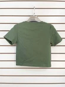 Blusa corta para Dama color verde olivo - Verde Oliva - Ver 2