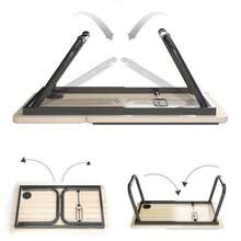 1pc 5-Level Adjustable Folding Small Table Board For Bed Sofa, Slouchy Students Dorm Study Desk, Laptop Table - Apricot - View 4