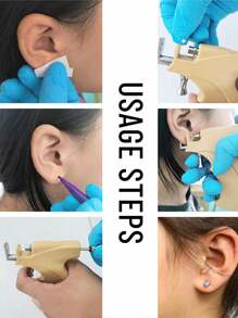 Professional Ear Piercing Gun Tools Reusable Nose Navel Helix Piercing Tool Set Body Jewelry Machine Kit With 4 Heads - Multicolor - View 4