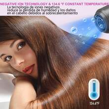 Ionic Hair Dryer, 1800W Professional Hair Dryer (With Powerful AC Motor), Negative Ion Technology, 3 Heat/2 Speed/Cold Settings, Contains 2 Nozzles And 1 Diffuser, For Home Salon Travel Women Kids - Grey - View 3