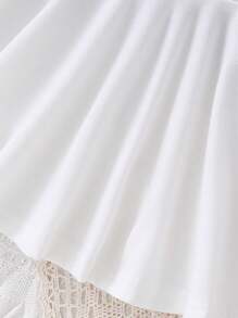 Conjunto de dos piezas para niña preadolescente de faldas amplios con estilo retro y corte en la cintura alta - Multicolor - Ver 5