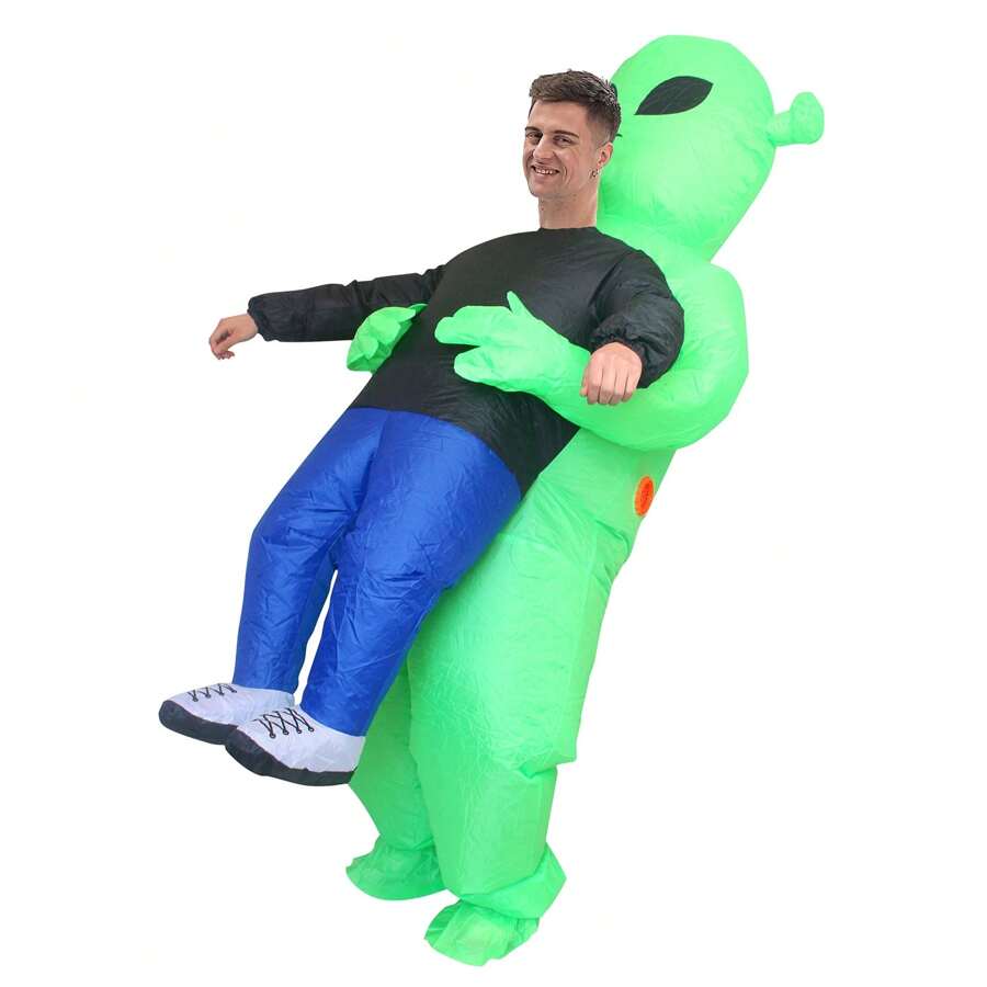 1 Pieza Traje Inflable De Alien De Halloween Con Tentáculos Para Deportes, Actuaciones, Vida Diaria, Cosplay, Fiestas - Verde - Ver 1