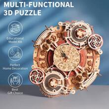 Robotime ROKR Wall Clock 3D Wooden Puzzle Adult Model Kits Wooden Set Mechanical Building Kits Wooden Puzzle Game Adult Gift