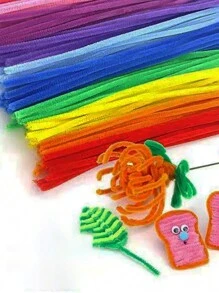 200pcs/100pcs Random Color Twist Ties, Diy Handmade Material For Hair Accessories - Multicolor - View 7