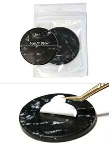 1 pièce Palette de colle en pierre de jade pour extension de cils, support adhésif rond noir pour la greffe de cils