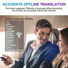 Language Translator Device, Portable Two-Way Instant Translator, Offline Online Voice Photo Translation, 137 Languages Supported, High Accuracy Translator Device For Travel Business Learning Back To School - Dusty Blue - View 3