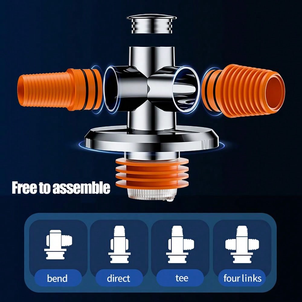 1 Set Of Drain Plugs For Sewer Pipes, Washing Machine Floor Drain Three