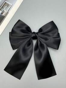 1pc Solid Color Ribbon Bow Hair Clip, Sweet Style Satin Bow Hair Clip, Nape Hair Clip, Ponytail Clip, Top Clip, Alligator Clip Headpiece, Seasonal Limited Edition, Valentine's Day Couple Gift Hair Accessory Claw Clip, Hair Accessories For Women, Hairpin - Single - View 13