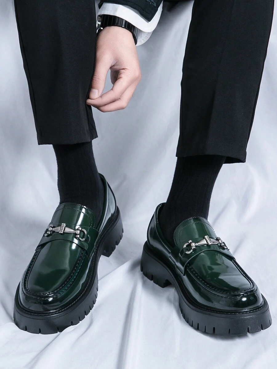 ZCZ New Men's British Style Business Casual Lightweight Leather Shoes - Green - View 1