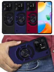 Heavy Duty Case With Clip Or Ring For Xiaomi Redmi 10C - 紅色 - 查看 3