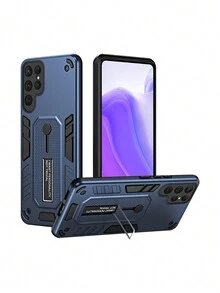 Ốp Bảo Vệ Giáp Đa Năng Có Chân Đế + Giá Đỡ Vòng Silicon + Thủ Công + Bộ Ốp Điện Thoại Tương Thích Với Apple Iphone 11/12/13/14/15 Pro Max, Samsung S22/23/24, Galaxy A04/A05/A14/A15/ A24/A25/A34/A54s, Oppo, Vivo, Xiaomi Redmi Note 11/12 Pro - Màu xanh lam - Xem 3
