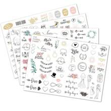 4 Hojas (230 Piezas) Pegatinas De Planificación De Bodas Para Compromiso Y Planificación De Bodas