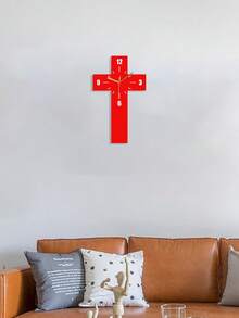 1 Pieza, Reloj Creativo Con Forma De Cruz, Colgante De Decoración De Pared De Signo De Cruz, Reloj Silencioso Sin Ruido De Tic-tac. Apto Para Decoración De Hogar, Decoración De Pared, Decoración De Habitaciones, Accesorios De Hogar, Decoración De Habitaciones De Halloween - 18 cm/7 pulgadas * 30 cm/12 pulgadas - Ver 8