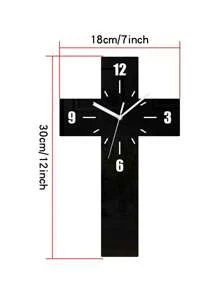 1 Pieza, Reloj Creativo Con Forma De Cruz, Colgante De Decoración De Pared De Signo De Cruz, Reloj Silencioso Sin Ruido De Tic-tac. Apto Para Decoración De Hogar, Decoración De Pared, Decoración De Habitaciones, Accesorios De Hogar, Decoración De Habitaciones De Halloween - 18 cm/7 pulgadas * 30 cm/12 pulgadas - Ver 2