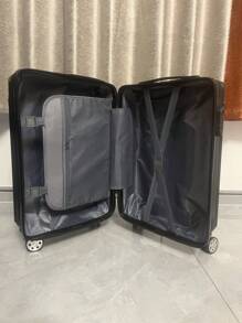 20 英寸旅行箱手提行李箱，轻便实用的行李箱，男女通用的带拉链拉杆箱，很棒的礼物，20 英寸大容量轮式行李箱，多向轮，密码锁，非常适合学生、商务旅行、度假包，适合学校用品学校用品 - 黑色 - 查看 5