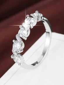 1 件时尚女士戒指，采用扭曲设计和镶嵌 - 彩色 - 查看 22