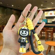 1 pièce Porte-clés de poupée en caoutchouc souple PVC avec visage de dessin animé mignon unisexe. Idées de cadeaux pour fête, anniversaire, Halloween, Noël. Accessoires de sac, porte-badges, accessoires de voiture.