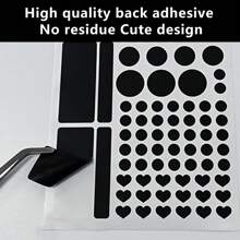 4 Sheets Light Blocking Stickers, LED Covers Blackout Self-Adhesive LED Light Dimming Sticker For Routers TV, Black And White - Black and White - View 3