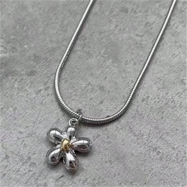 VKHK 1 Pieza Collar colgante de flor de acero inoxidable de moda Estilo coreano Y2K dulce y fresco para mujeres, joyería de regalo para San Valentín, Mamá, Madre, Día de la Madre
