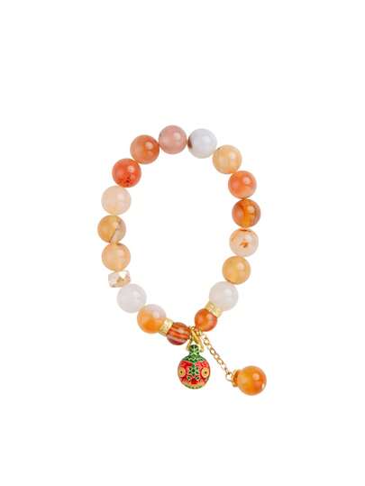 VE 1 pieza Pulsera de Pixiu de ágata natural de alta calidad, trae riqueza y prosperidad. El ágata tiene un brillo cálido y el diseño de Pixiu es adorable. Una combinación perfecta para traerte buena suerte y riqueza, excelente para coleccionar o regalar. Color de piedra natural aleatoria
