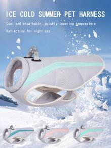 1件狗狗冷卻背心背帶,透氣網眼狗狗涼衣,可調節的夏季狗狗背心,反光安全保護冰衣 - 薄荷綠 - 查看 2