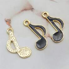 12pcs Piano Violin Music Note Enamel Charm Pendants For Jewelry Necklace Bracelet Earrings DIY Keychain Craft