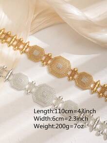 A Multi-Color Zinc Alloy  Popular Bridal Style Waist Chain With Hollow Design Inlaid With Diamond Design Adjustable Chain To Meet The Bride In The Wedding Occasion To Wear, Party Banquet Dinner Birthday Party Attended A Hundred Style Waist Chain - Arabic Popular Styles - View 4