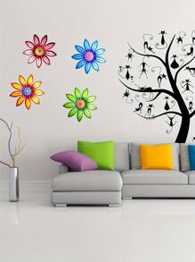 1入組金屬花卉牆藝裝飾，3D花卉掛壁裝飾，多彩花園牆壁雕塑展示家居工藝禮品裝飾品，臥室裝飾，客廳裝飾，婚禮裝飾