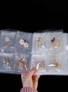 1入組首飾收納袋透明防塵密封小袋適用於耳環,環,手鍊,項鍊和其他配件 - 無色 - 查看 5