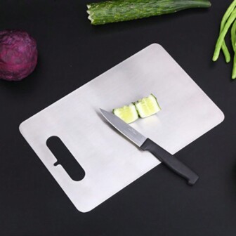 1 件，砧板，不锈钢切菜板，砧板，奶酪熟食板，肉类熟食板，奶酪，面包，蔬菜和水果，家庭宿舍切菜板，厨房小工具，圣诞礼物