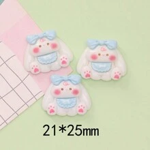 10 piezas Diseño de lindo moño conejo en bolsillo Accesorios de resina DIY para al por mayor, utilizados en fundas de teléfono, accesorios para el cabello, cadenas de zapatos, etc. San Valentín
