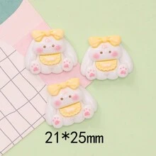 10 piezas Diseño de lindo moño conejo en bolsillo Accesorios de resina DIY para al por mayor, utilizados en fundas de teléfono, accesorios para el cabello, cadenas de zapatos, etc. San Valentín