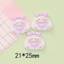 10 piezas Diseño de lindo moño conejo en bolsillo Accesorios de resina DIY para al por mayor, utilizados en fundas de teléfono, accesorios para el cabello, cadenas de zapatos, etc. San Valentín