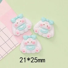 10 piezas Diseño de lindo moño conejo en bolsillo Accesorios de resina DIY para al por mayor, utilizados en fundas de teléfono, accesorios para el cabello, cadenas de zapatos, etc. San Valentín