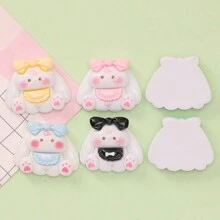 10 piezas Diseño de lindo moño conejo en bolsillo Accesorios de resina DIY para al por mayor, utilizados en fundas de teléfono, accesorios para el cabello, cadenas de zapatos, etc. San Valentín