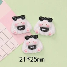 10 piezas Diseño de lindo moño conejo en bolsillo Accesorios de resina DIY para al por mayor, utilizados en fundas de teléfono, accesorios para el cabello, cadenas de zapatos, etc. San Valentín