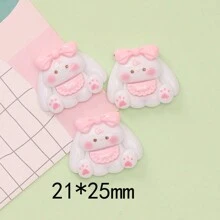 10 piezas Diseño de lindo moño conejo en bolsillo Accesorios de resina DIY para al por mayor, utilizados en fundas de teléfono, accesorios para el cabello, cadenas de zapatos, etc. San Valentín
