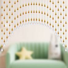 Arch Crystal Glass Beaded Door Curtain 25/40 Strings Room Divider Decoration For Living Room Bedroom - 琥珀色 - 查看 1