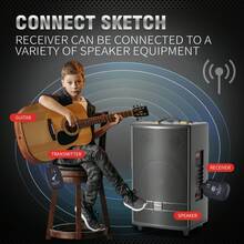 Wireless Guitar System,Wireless Guitar Transmitter Receiver,Built-In Rechargeable Lithium Battery Digital  Transmitter Receiver For Electric Guitar Bass Violin - Black - View 6