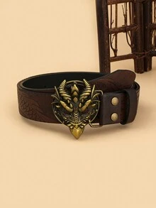 1只男式休閒彈性腰帶,時尚花卉復古設計 - 彩色 - 查看 2