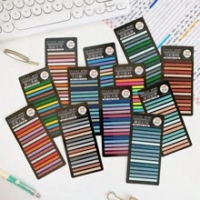 12本書，共3600張普通超細螢光指引貼，彩色分類標記鑰匙半透明防水PET黏貼便箋。其中1本書包含300張學校用品，辦公室用品，桌面用品，辦公室配件 - 彩色 - 查看 11