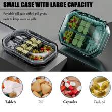 4/6 Compartments Travel Pill Organizer, Portable Daily Pill Organizer, Moisture Proof Pill Case, Small Pill Container Medicine Container For Pocket Purse, Pill Box To Hold Vitamins, Cod Liver Oil