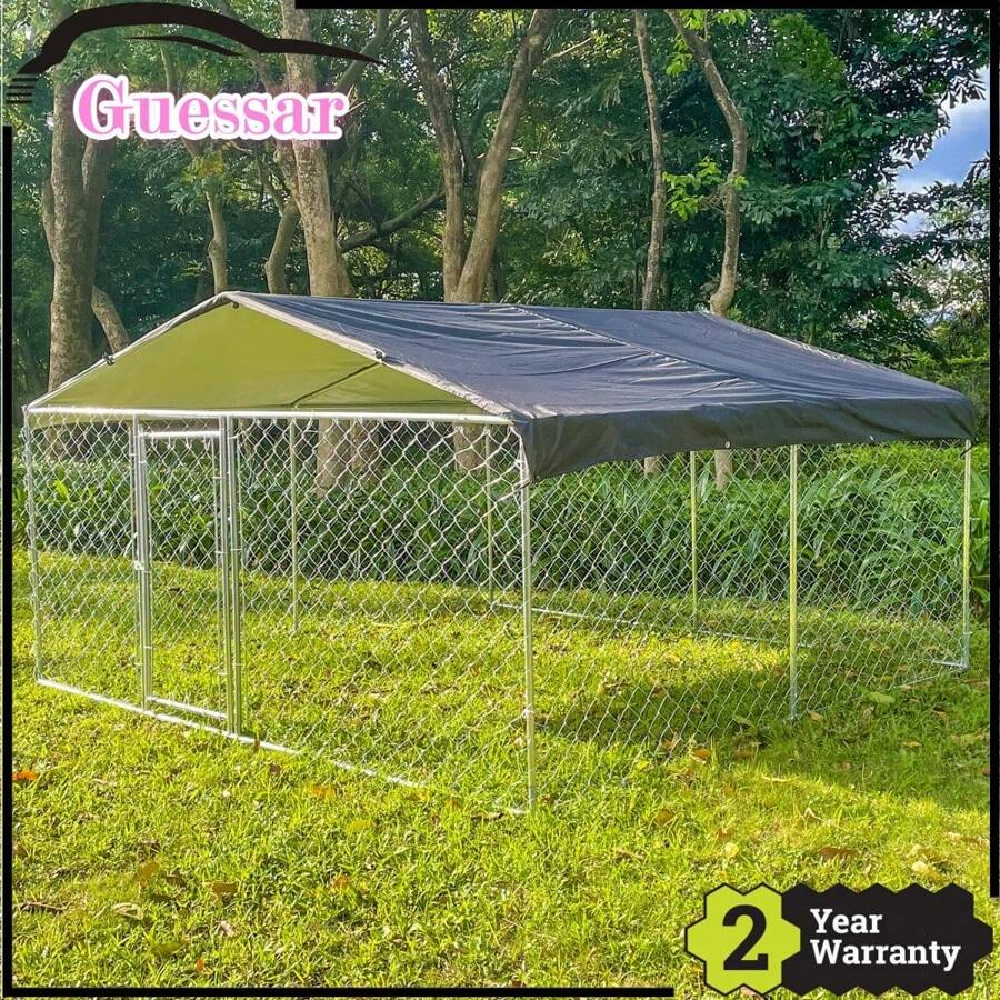 10 X 10ft Large Outdoor Pet Dog Run House Kennel Shade Cage Enclosure W