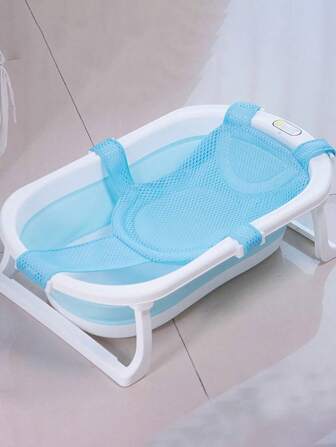 1pc Baby Bath Net, Floating Bath Cushion With Spinal Protection And 5-Buckled Strong Connection For Universal Baby Bathtub