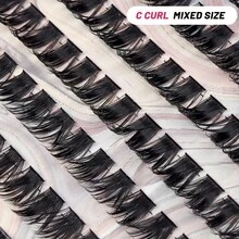 150 Fluffy Lash Extension Faux Mink Thick Cluster Eyelash Extensions 80D 10-16mm Lash Clusters Individual Volume Look Lash Extensions DIY Clusters Lashes Extension At Home - C - View 3