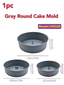 1pc Solid Color Silicone Cake Mold, Blue Round Cake Pan, For Baking