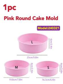 1pc Solid Color Silicone Cake Mold, Blue Round Cake Pan, For Baking