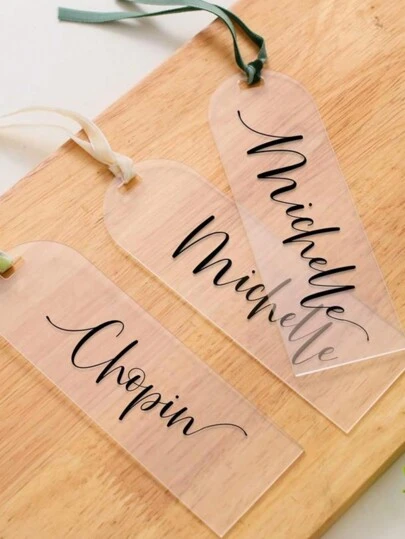 20 piezas de 15*5cm Marcadores de libros de acrílico transparente en blanco, marcadores de libros reutilizables y transparentes para tarjetas y etiquetas de regalo