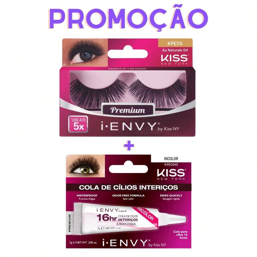 Kiss New York False Eyelashes - AU NATURALE 04 + PEGAMENTO - Ver 1